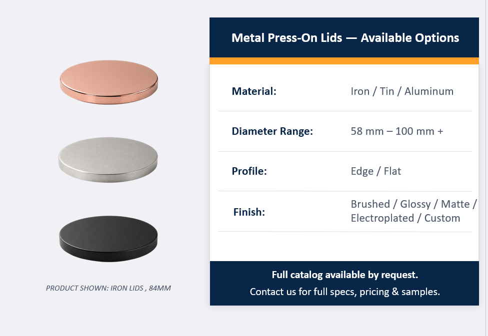 Metal Flat & Edge Press-On Lids