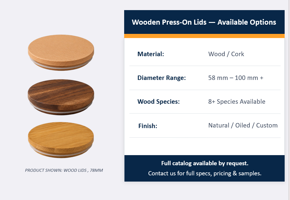 Wooden Press-On Lids