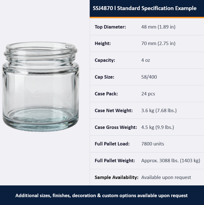 Straight-Sided Glass Jars (CT)