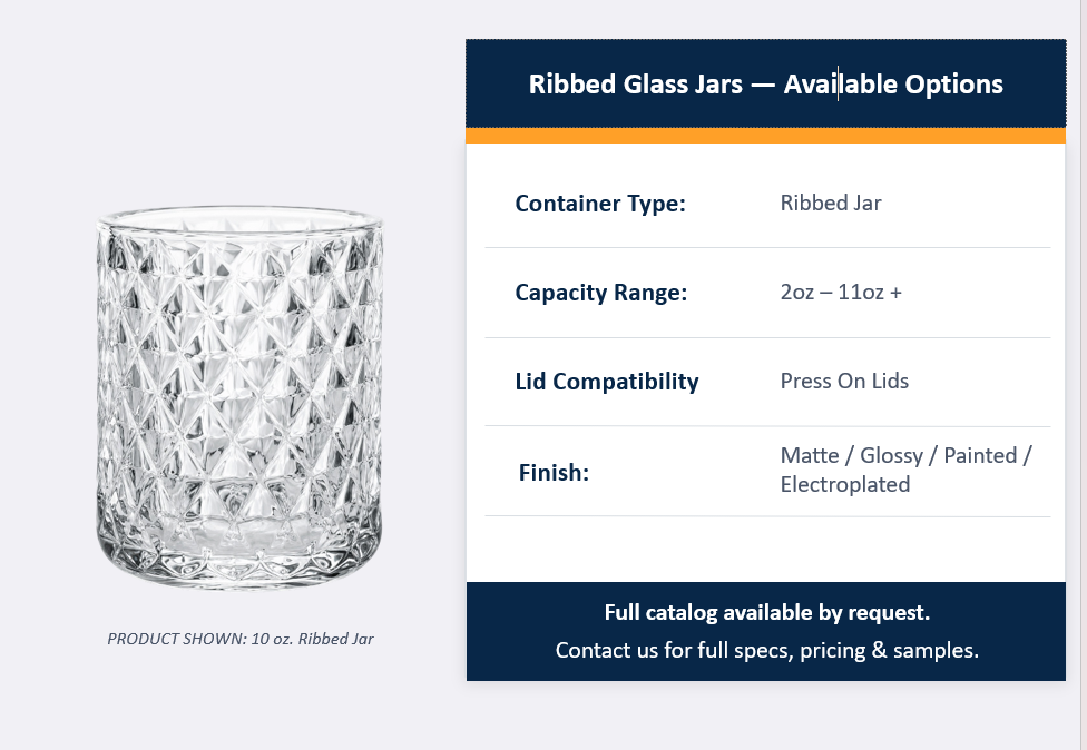 Ribbed Glass Jars