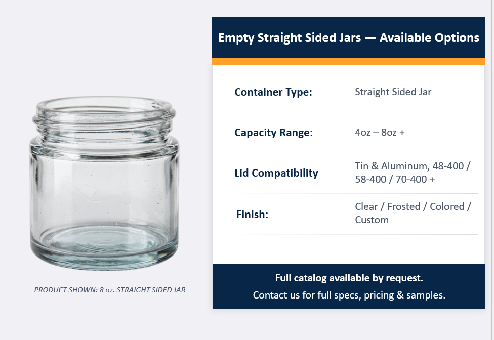 Straight-Sided Glass Jars (CT)
