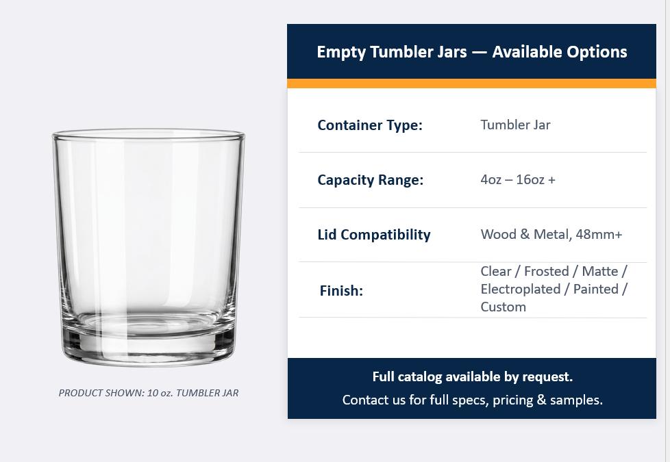 Tumbler Glass Jars
